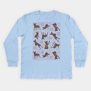 Mexican Hairless Dog Puppies Kids Long Sleeve T-Shirt